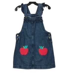 Cynthia Rowley‎ Girls Denim Overall Apple Dress Size 7